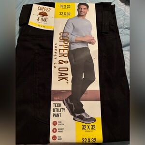 NWT Copper & Oak Men's Black Tech Utility Pants 32x32